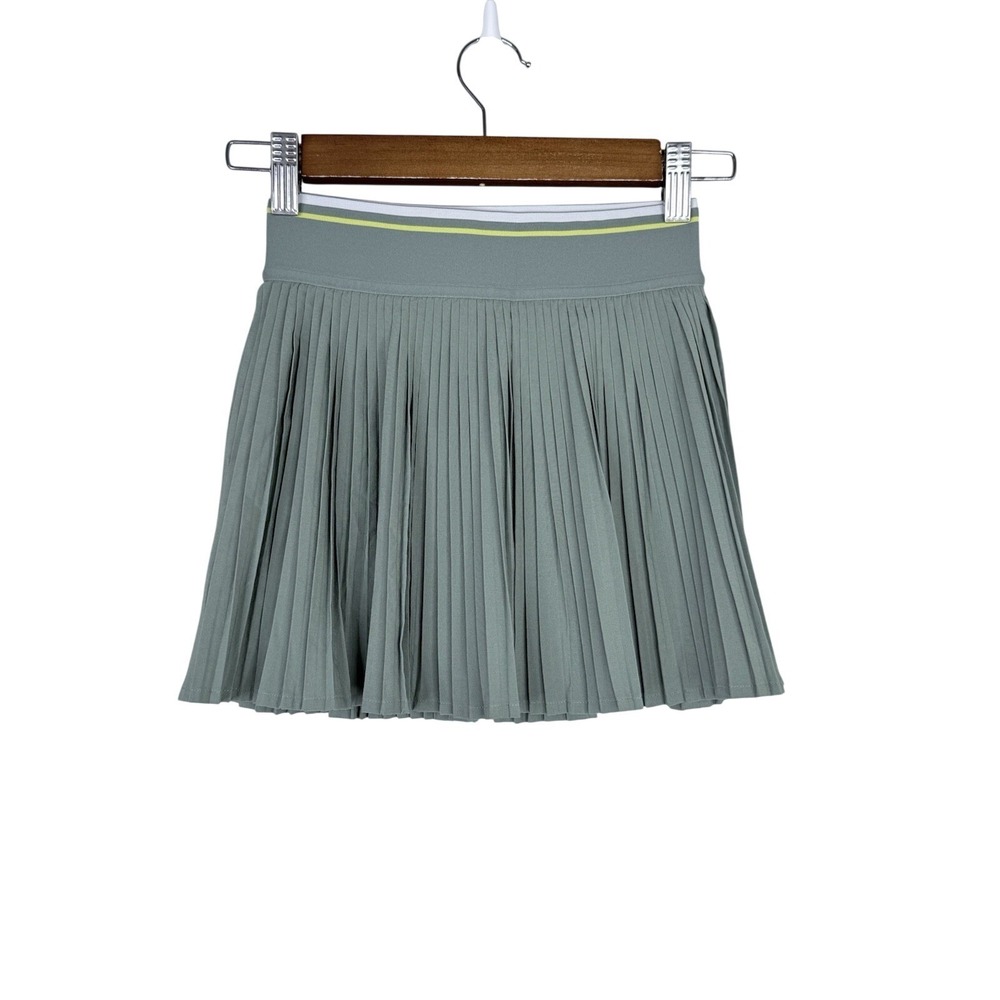 Lululemon Varsity High-Rise Pleated Tennis Skirt Grey Eucalyptus Green Size 0